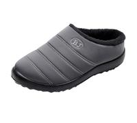 Generisch Comode pantofole da donna con fodera in pile, comode scarpe morbide per interni ed esterni, compagne ideali a casa e in viaggio, grigio., 44 EU