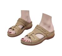 Generisch Comode pantofole da donna con suola spessa, pantofole casual per tutti i giorni, tempo libero, vacanze, della categoria pantofole da donna, cachi, 38 EU