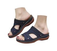 Generisch Comode pantofole da donna con suola spessa, pantofole casual per tutti i giorni, tempo libero, vacanze, della categoria pantofole da donna, Blu marino, 42 EU