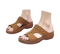 Generisch Comode pantofole da donna con suola spessa, pantofole casual per tutti i giorni, tempo libero, vacanze, della categoria pantofole da donna, marrone, 43 EU