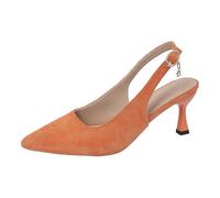 Generisch Comode pantofole da donna con tacco alto, per il tempo libero, per il cambio di stagione, scarpe traspiranti e leggere dal design classico per la primavera, Colore: arancione., 37 EU