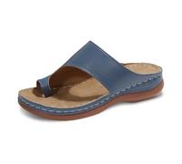 Generisch Comode pantofole da donna per tutti i giorni, il tempo libero e il lavoro. Design a puntale per abbigliamento casual estivo. Stile slip-on con suola piatta per il massimo relax., Blu, 42 EU