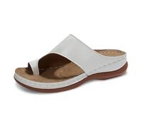 Generisch Comode pantofole da donna per tutti i giorni, il tempo libero e il lavoro. Design a puntale per abbigliamento casual estivo. Stile slip-on con suola piatta per il massimo relax., bianco, 37