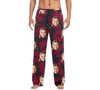 Generisch Comodi pantaloni casual da uomo con design di San Valentino elastico in vita per un comfort ottimale in ogni stagione, Nero , M