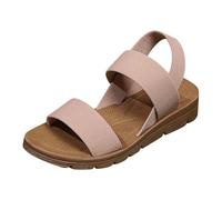 Generisch Comodi sandali da donna per avventure estive e tempo libero, design a punta aperta con cinturino elastico, facili da infilare, ideali per vacanze, passeggiate in città e appuntamenti, beige