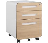 Generisch Comodino, 3-Drawer Mobile File Cabinet - Under Desk Office Storage, Fits Legal/Letter/A4 Files, design a 5 ruote, anti-tilting, acciaio freddo, impermeabile e resistente all'umidità, bianco