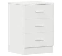 Generisch Comodino bianco, 38 x 35 x 56 cm, in legno | 3 cassetti, spazio per libri e riviste, utilizzabile anche come tavolino da caffè, facile da pulire con un panno umido