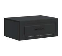 Generisch Comodino da parete nero, 49 x 34,5 x 20 cm | Design sospeso, spaziosi scomparti, versatile come tavolino, consegnato smontato, parti preforate, materiali robusti