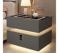 Generisch Comodino intelligente con cassaforte nascosta, comodino multifunzione, moderno, grigio, 50 x 40 x 48 cm, camera da letto