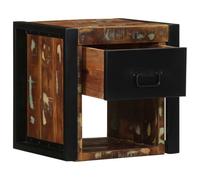 Generisch Comodino multicolore, 40 x 35 x 40 cm, in legno massello anticato | montaggio a parete, piastra robusta, ampio spazio di archiviazione, pezzo unico con venature visibili, per camera da letto