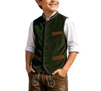 Generisch Comodo gilet in velluto a coste per abbigliamento autunnale con design classico per festival, verde militare, 4-5 Jahre