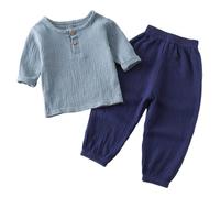 Generisch Comodo set a maniche lunghe per: abbigliamento versatile per la scuola per tutti i giorni, dai 6 mesi ai 6 anni, materiali durevoli, facili da pulire, flessibili, Ny3, 6-12 Monate