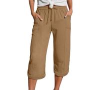 Generisch Compatibile con abbigliamento protettivo per moto, pantaloni da donna, in tessuto elasticizzato nero, cachi, L