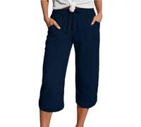 Generisch Compatibile con abbigliamento protettivo per moto, pantaloni da donna, in tessuto elasticizzato nero, Blu marino, M