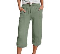 Generisch Compatibile con abbigliamento protettivo per moto, pantaloni da donna, in tessuto elasticizzato nero, verde, L