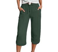 Generisch Compatibile con abbigliamento protettivo per moto, pantaloni da donna, in tessuto elasticizzato nero, Verde scuro, L