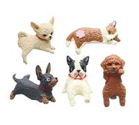 Generisch Computer Monitor Dog - Dashboard Dog Figurine | 5 pezzi Mini Animal Decor with Cartoon Style for Vehicle Display, Desk Ornament Category for Home Office Dorm Daily Driving