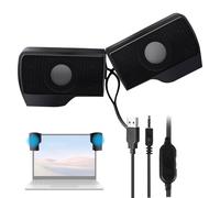 Generisch Computer Speakers - USB Powered Clip-On External Mini Soundbar | Wired Multimedia Audio Bar for Laptop, PC Monitor, Desktop Screen | Portable Stereo Speaker System for Office, Home Use