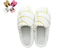 Generisch Concha Slippers for Women, Concha Pantuflas Mexico Bread Slippers with Memory Foam and Plush Lining Cute House Slipper, bianco, 40/41 EU Larga