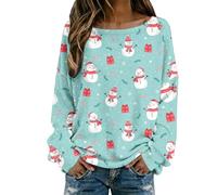 Generisch Confortevole maglione invernale lavorato a maglia morbido filato a costine con stampa 3D decorativa per un calore avvolgente, alla moda per il tempo libero nella stagione fredda, Verde menta