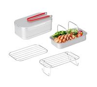 Generisch Contenitore per il pane in metallo, contenitore per il pane in metallo, contenitore per il pranzo multifunzione in alluminio, contenitore per il pranzo con manico, contenitore per il pranzo