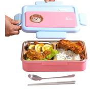 Generisch Contenitore per il pranzo in acciaio inox, resistente alle perdite, contenitore per alimenti, organizzatore portatile, adatto per la scuola, l'ufficio, l'asilo, picnic viaggi, campeggio