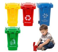 Generisch Contenitore per la spazzatura giocattolo, per bambini, con coperchio e ruote, portatile, per scrivania, divertente festa di compleanno, decorazione per ufficio, scrivania