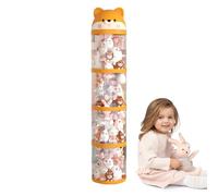 Generisch Contenitore per peluche a forma di torre, grande capacità, contenitore trasparente con ruote, organizer decorativo per la cameretta dei bambini e il soggiorno