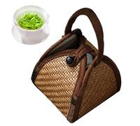 Generisch Contenitore per tazze da tè, in rattan, per la casa, l'appartamento, , l'ufficio, la sala da pranzo, lo studio, l'ospite, il campeggio, gli appassionati di picnic