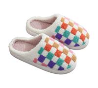 Generisch Coppia di bambole invernali multicolori a plaid con motivo cartoni animati grandi da donna in peluche con memory foam, multicolore, 37 EU