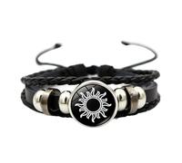 Generisch Coppia di braccialetti in argento 925 Luminous Couple Bracelets Sun and Moon regolabili Bracelets The Luminous Stone Stores The Light Energy Under The Irradiation Of Black Orologio da polso