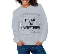 Generisch Coppia di Natale Felpe abbinata/Ho Tutto quello che voglio per Natale Maglietta/Uomo Donna Maglione di Natale (Light Gray, L)