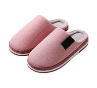 Generisch Coppia di tessuti per il tempo libero caldo fondo piatto da uomo pantofole in velluto pantofole calde pantofole natale pantofole primavera donna, rosa intenso, 38 EU