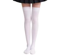 Generisch Coppia extra lunga coscia monocolore calzini alti sopra il ginocchio calze stivali nylon gamba calze uomo 4346, bianco, Taglia unica