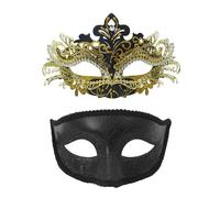 Generisch Coppie in carnevale per feste in maschera: la coppia perfetta per serate in costume di Halloween (oro 2, taglia unica)