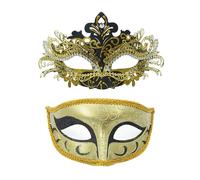 Generisch Coppie in carnevale per feste in maschera - la coppia perfetta per serate in costume di Halloween (oro 3, taglia unica)