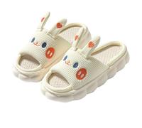 Generisch Coppie maschili e femminili, simpatici personaggi dei cartoni animati con dita a vista, coniglio, orso, carine pantofole in lino per quattro stagioni, pantofole in cotone, bianco, 39 EU