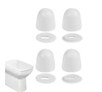 Generisch Copribulloni per WC - 4 Tappi Decorativi per WC 3,63 x 3,63 x 3,7 cm | Ricambi per Viti per Water, Decorativi per Bagno