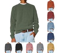 Generisch Cord Maglione da uomo a maglia, con scollo rotondo, da uomo, senza cappuccio, classico motivo a nido d'ape, maglione invernale, comodo e morbido festival, Blu scuro, XXL