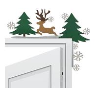 Generisch Cornice per porta natalizia, 18 - 20 cm, decorazione da parete dipinta a mano, decorazione classica in legno e ferro, decorazione da parete per la casa