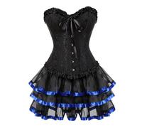 Generisch Corsetto da donna per dimagrire il grasso della pancia, abito da corsetto, tutù, gotico, in pizzo, corsetto senza spalline, Lolita Coaplay, rosso (Brick Red XXXL)