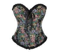 Generisch Corsetto sotto il seno modellante top per donne bustier shapewear lingerie pizzo vita push up body selvaggio, Nero , S