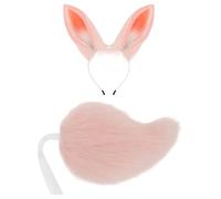 Generisch Cosplay da donna regolabile orecchie da coniglio e coda corta, set di accessori per cosplay con orecchie realistiche e coda per anime Convention gioco di ruolo