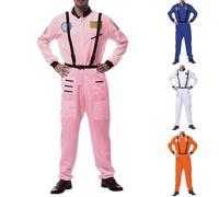 Generisch Costume da astronauta per bambini, unisex, per lo spazio, per feste, cosplay, con corpo intero, per bambini, set completo con casco per spettacoli sul palcoscenico, costume da astronauta