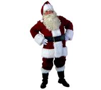 Generisch Costume da Babbo Natale da uomo, costume da palcoscenico, costume da gioco, Colore: rosso, L