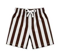 Generisch Costume da bagno con motivo floreale con tasche, per spiaggia e piscina, con elastico in vita, marrone, 9-10 Anni