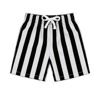 Generisch Costume da bagno con motivo floreale con tasche, per spiaggia e piscina, con elastico in vita, Nero , 11-12Years