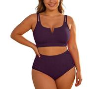 Generisch Costume da bagno da donna 2026, costume da bagno in due pezzi, taglie forti, con gradiente di colore, per una modellazione ottimale del corpo, set bikini da spiaggia per costumi da bagno e