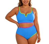 Generisch Costume da bagno da donna 2026, costume da bagno in due pezzi, taglie forti, con gradiente di colore, per una modellazione ottimale del corpo, set bikini da spiaggia per costumi da bagno e