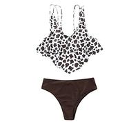 Generisch Costume da bagno da donna, alla moda, per mamma, figlia, bikini, design split alla moda, per la spiaggia, per le famiglie, marrone, XL